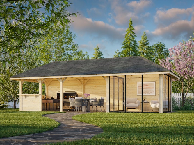 Palmako Pavillon Bianca 24,9 m² Set 216 Slide - 28 mm