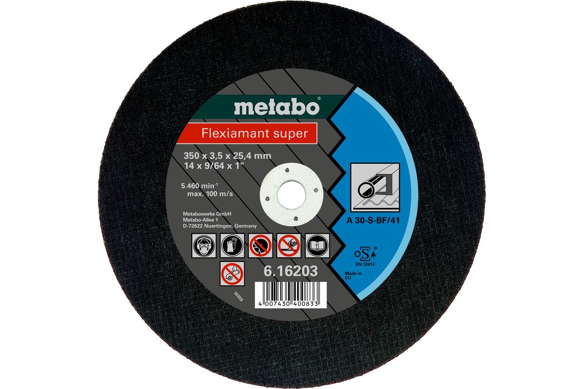 Metabo Flexiamant super 350x3,5x25,4 StahlTrennscheibegerade Ausführung