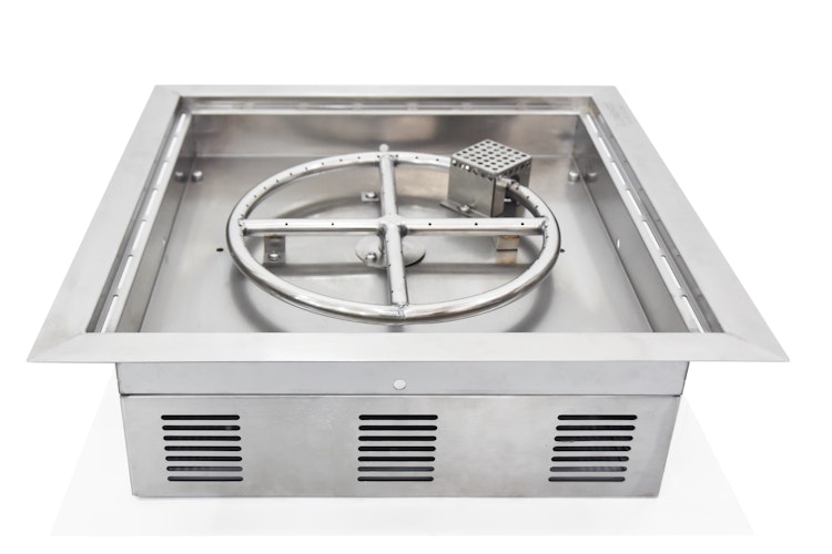 Gardenforma Einbau Gasbrenner für Gas Feuerstelle - quadratisch