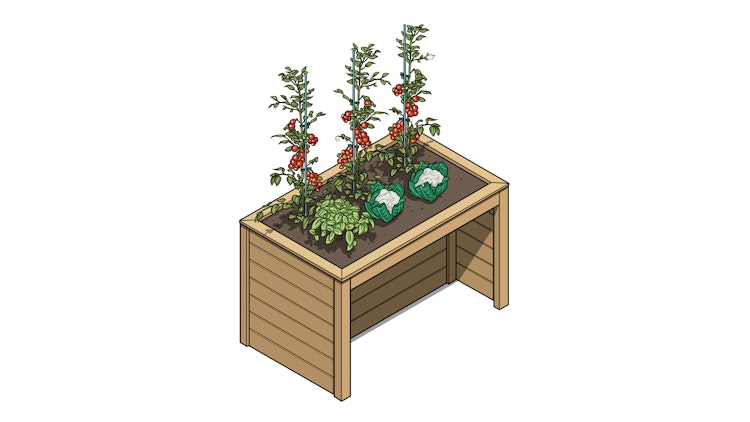 Weka PROFI Hochbeet für Rollstuhlfahrer lasiert