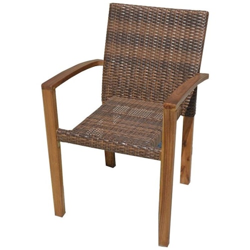 Garden Pleasure Gartenmöbel-Set TOPEKA, Tisch + 6 Stühle, Akazie / Polyrattan