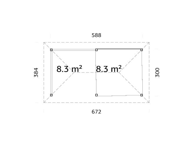 Palmako Pavillon Bianca 16,6 m² Set 204 Slide - 28 mm