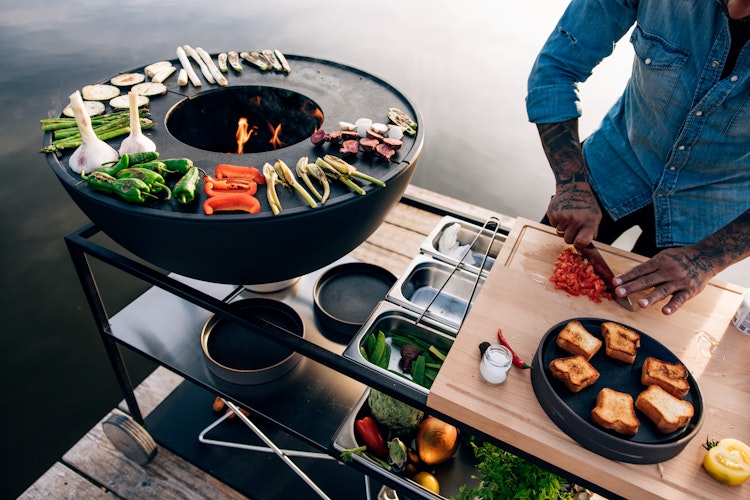 höfats FIRE KITCHEN mit BOWL 70 Plancha-Grillset tief*