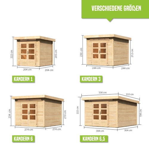 Karibu Woodfeeling Gartenhaus Kandern 1/2/3/6/7/9 - 28 mm