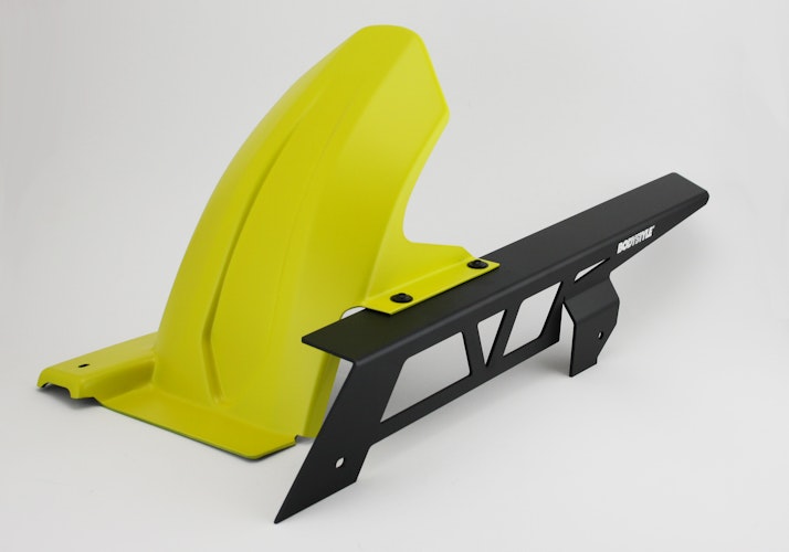 BODYSTYLE Sportsline Hinterradabdeckung mit Alu-Kettenschutz ABS Kunststoff gelb für HONDA CB750 Hornet 