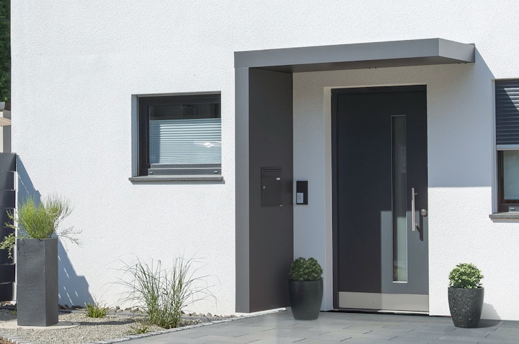 Gutta Rechteckvordach BS Plus 200 inkl. Seitenteil und Briefkasten (neues Modell)