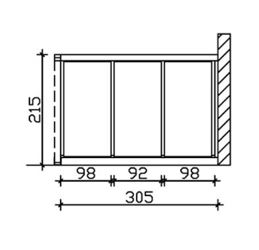 Skan Holz Seitenwände aus Polycarbonat für Terrassendach (Wandanbau)