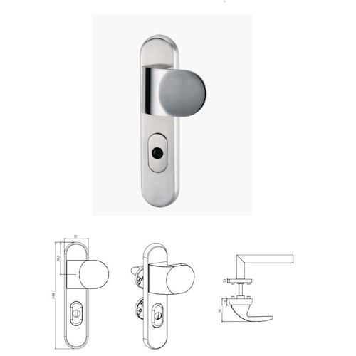 Griffwerk Kombi-Schutzbeschlag TITANO SB_880 Schutzklasse ES1, ZA 72