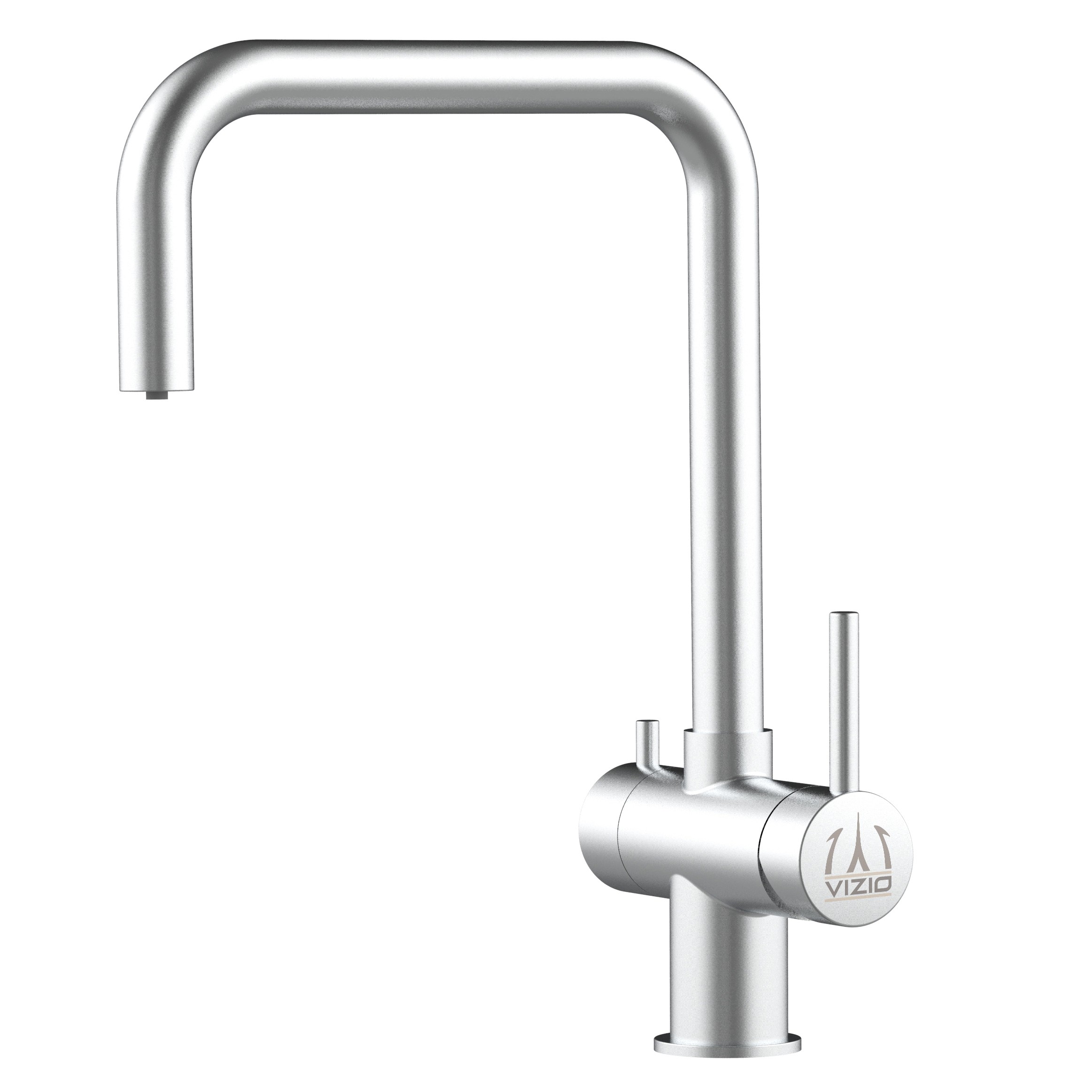 3 Wege Wasserhahn Küchenarmatur, Edelstahl Massiv mit 360° schwenkbarem N-Auslauf, Gebürstet