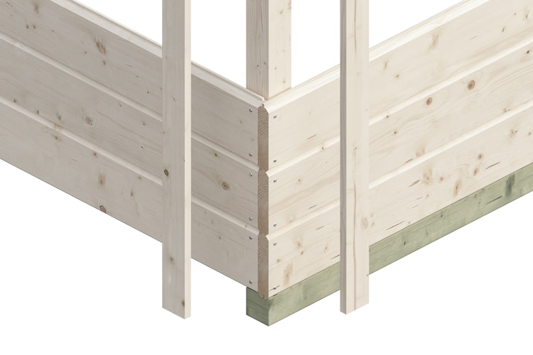 Skan Holz Saunahaus Helsinki 2 - 45 mm Blockbohlen