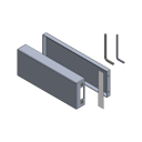 Vorschaubild Griffwerk FABRICO/STYLE -Edelstahl Optik Cover-Set -Gegenkasten