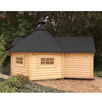 Wolff Finnhaus Grillkota 9 de luxe mit Anbau