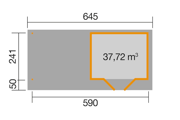 Weka 28 mm Designhaus 126 B inkl. 300 cm Anbau