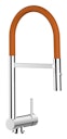 Vorschaubild Wasserhahn Vorfenster Küchenarmatur, Umklappbar 6 CM, mit 360° schwenkbarem Auslauf, abnehmbare 2 strahl Handbrause, Verchromt / Orange