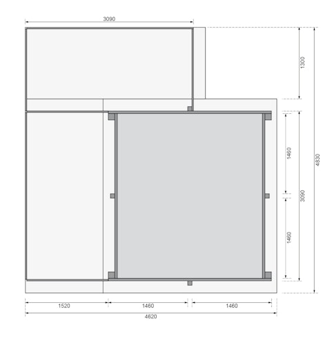 Karibu Rechteck Pool Gr. 1 - 350 x 320 cm - kesseldruckimprägniert Sparset mit Filteranlage