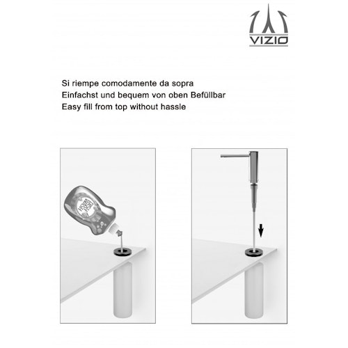 Edelstahl Seifenspender Rund, Gebürstet, von oben Befüllbar