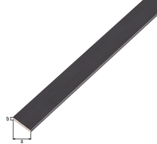 Alberts® Flachstange, Alu schwarz elox., LxBxS 1000 x 15 x 2 mm 489366