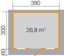 Vorschaubild Weka 28 mm Gartenhaus 110 mit Vordach (60 cm)