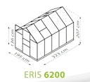 Vorschaubild Vitavia Gewächshaus Eris 6200 inkl. 1 Dachfenster, Regenrinnen, Stahlfundamentrahmen - 6,2 m²