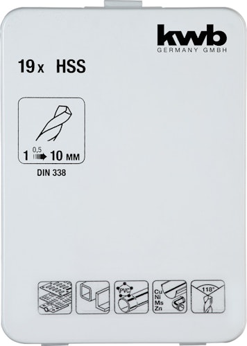 kwb 19 HSS TIN Bohrer 1-10 IndKass 421856