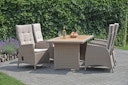 Vorschaubild Garden Pleasure Gartenmöbel Set BRAGA 03, Tisch 180 x 90 + 4 Sessel, Polyrattan / Akazie / Kissen 100 % Polyester