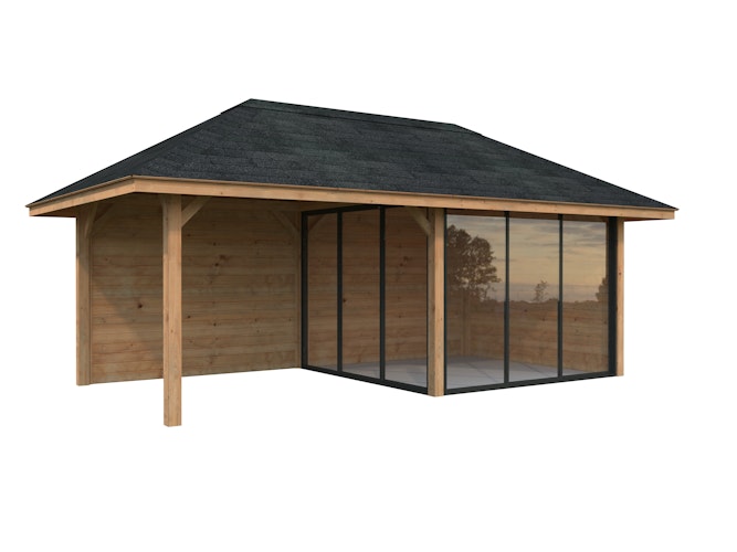 Palmako Pavillon Bianca 16,6 m² Set 505 Slide Plus mit Isolierglas-Schiebetüren