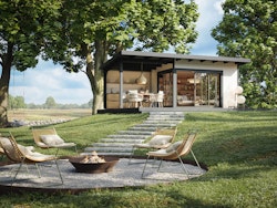 Palmako Gartenhaus Andrea 11,2 +7,9 m² Slide Plus mit Isolierglas-Schiebetür - 44 mm