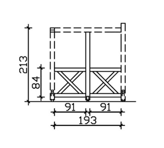 Skan Holz Andreaskreuz Seitenwände für freistehende Terrassenüberdachungen Leimholz
