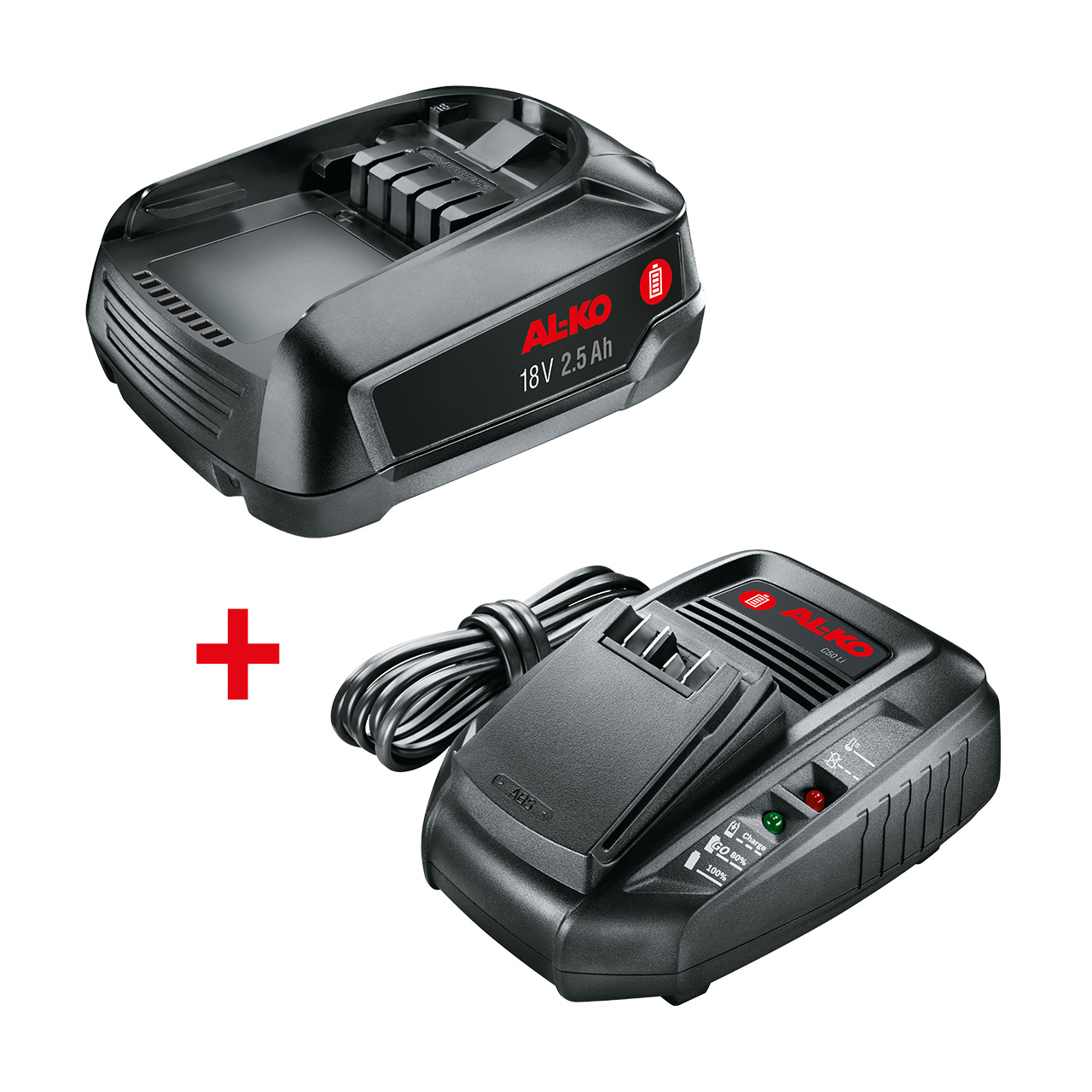 AL-KO 18 V BOSCH HOME AND GARDEN COMPATIBLE Vorteils-Set inkl. Akku und Ladegerät
