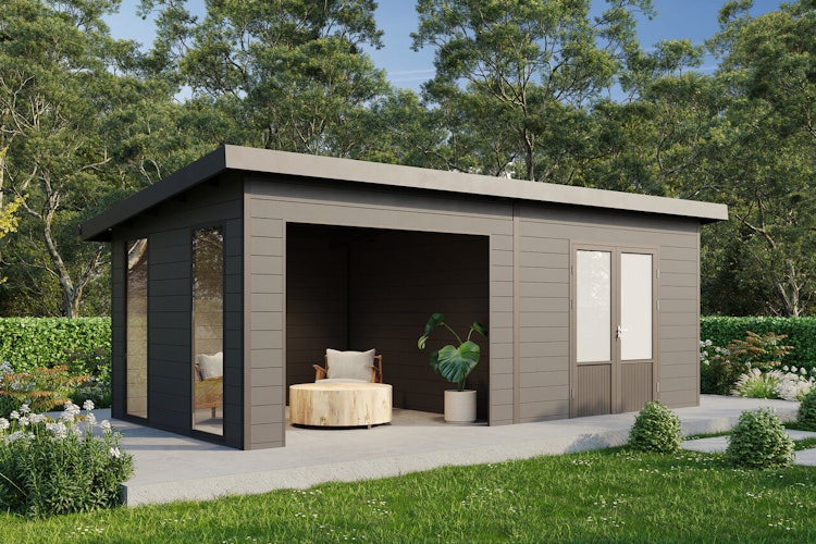 Wolff Finnhaus WPC Gartenhaus Tona 6024 mit Wandpaket - 28 mm