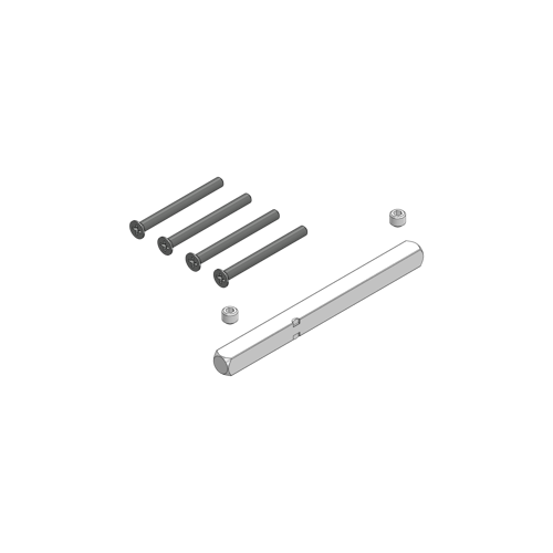 Griffwerk Set für Griffe -Schraubtechnik Vollstift 8x8mm mit Schrauben -Stift 8x140mm, M4x80mm, TS 70-75mm