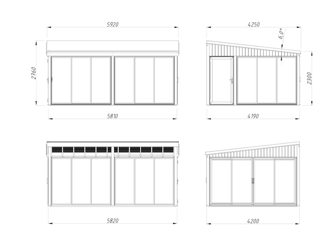 Palmako Glashaus Lumi 23,3 m² - (Wintergartenanbau) Slide