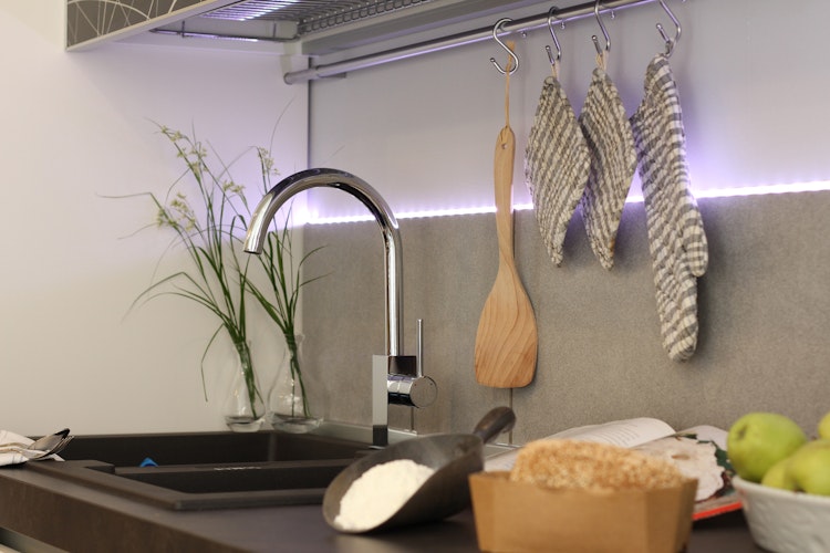 Wasserhahn Küchenarmatur, QU, mit 360° schwenkbarem U-Auslauf, Verchromt