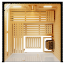 Vorschaubild Abverkaufsmodell Infraworld Sauna Panorama Complete 208 Fichte - 75 mm Multifunktionssauna inkl. 5-teiligem gratis Zubehörset