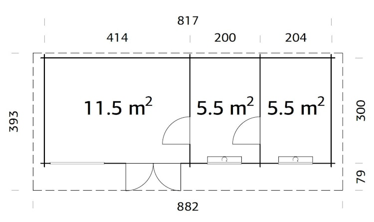 Palmako Gartenhaus Heidi 22,5 m²- 70 mm