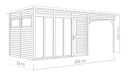 Vorschaubild Bertilo Element-Gartenhaus Pentus 3 Office inkl. Lounge-Anbau - 19 mm