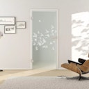 Vorschaubild Griffwerk Glasdrehtür (ESG) BIRDS&BIRD 695 ESG BASIC GREEN matt 834x1972x8mm Studio/Office DIN L