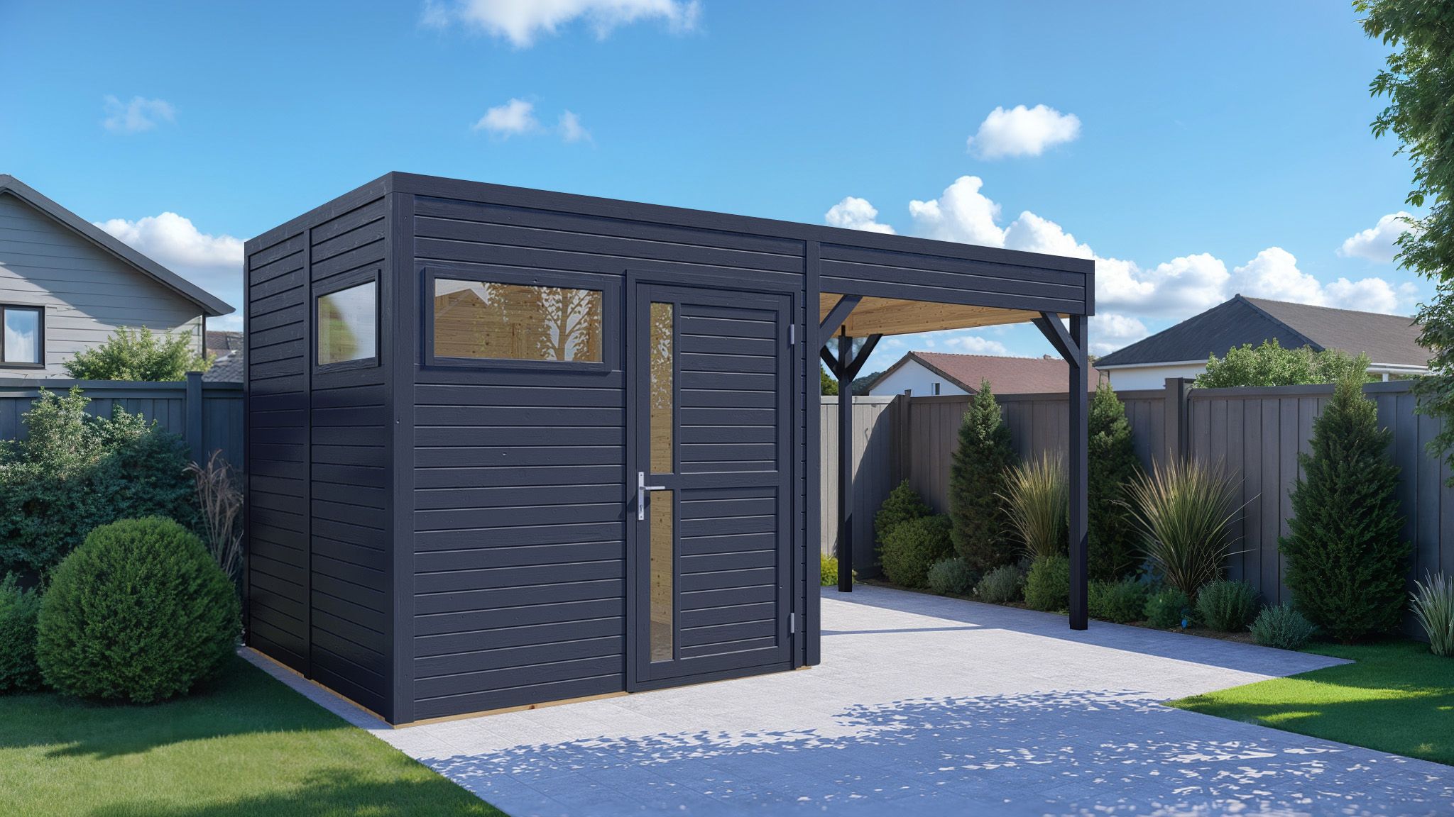 Bertilo Element-Gartenhaus Cubus 2 Lounge - 19 mm