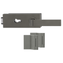 Vorschaubild Griffwerk PURISTO S -Kaschmirgrau Ganzglastürbeschlagset -3-teiliger Bandsatz -mit Griff DESM GRAPH -EM -PZ