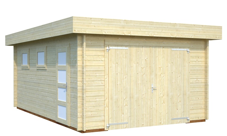 Palmako Garage Rasmus 19,0 m² - 44 mm - mit Holztor