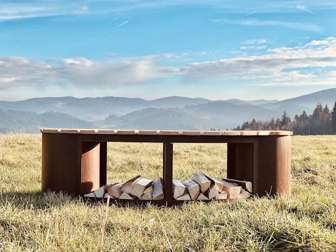 Badeko Bank „Freiburg“ in Edelrostoptik