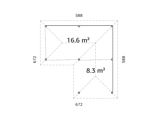 Palmako Pavillon Bianca 24,9 m² Set 214 Slide - 28 mm