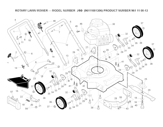Husqvarna Rasenmäher gelegentliche Nutzung 96111001306 J 50