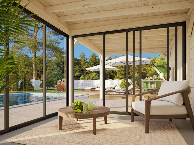 Palmako Gartenhaus Connect Lenna 16,6 m² Set 405 Slide