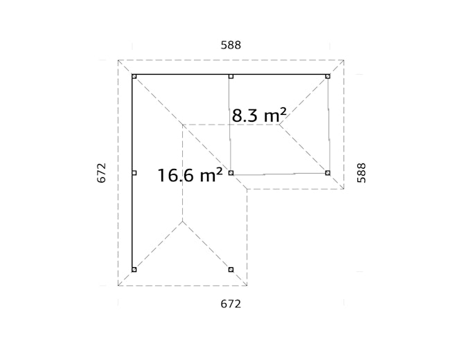 Palmako Pavillon Bianca 24,9 m² Set 211 Slide - 28 mm