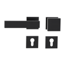 Vorschaubild Griffwerk Wechselgarnitur VAYA 200 CUBICO fast2fix Fast2Fix Rosetten eckig Knopf SQUARE Graphitschwarz L
