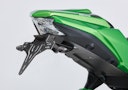 Vorschaubild PROTECH V-SHAPE Kennzeichenhalter SET mit Reflektor und Beleuchtung Alu & Stahl Schwarz für KAWASAKI Ninja 650, Z650