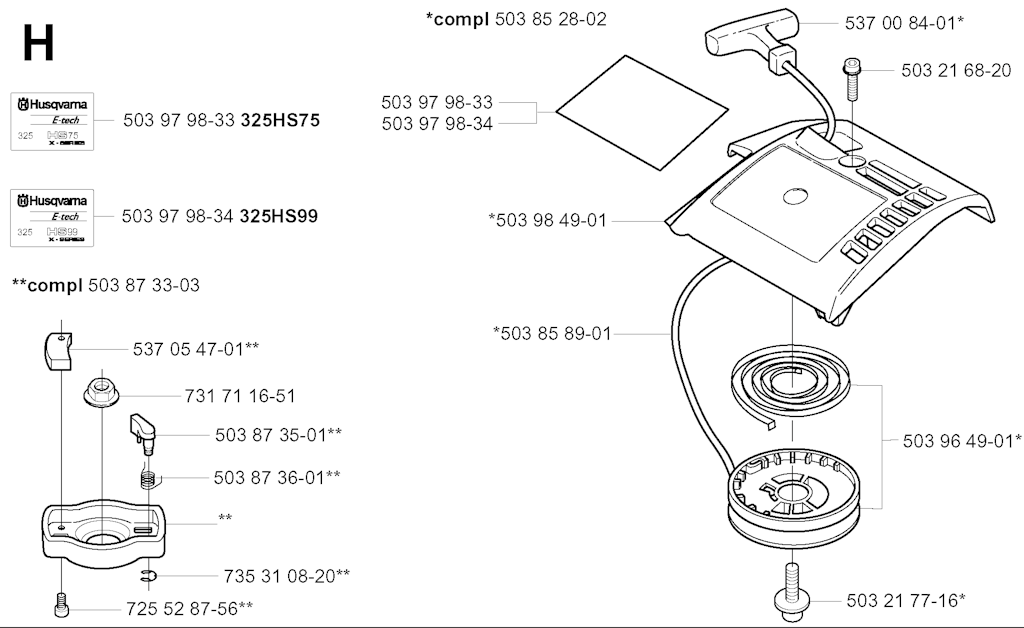 Explosionszeichnung Ersatzteile
