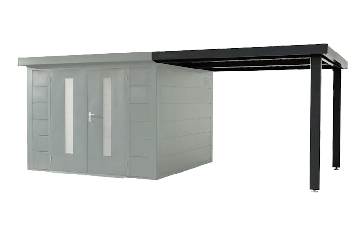 Wolff Finnhaus Terrasse 1524 Anthrazit für Premium Metall Gartenhäuser (Breite 150 cm)