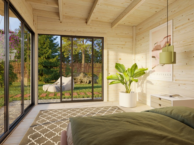 Palmako Gartenhaus Andrea 11,2 m² Slide Plus mit Isolierglas-Schiebetür - 44 mm